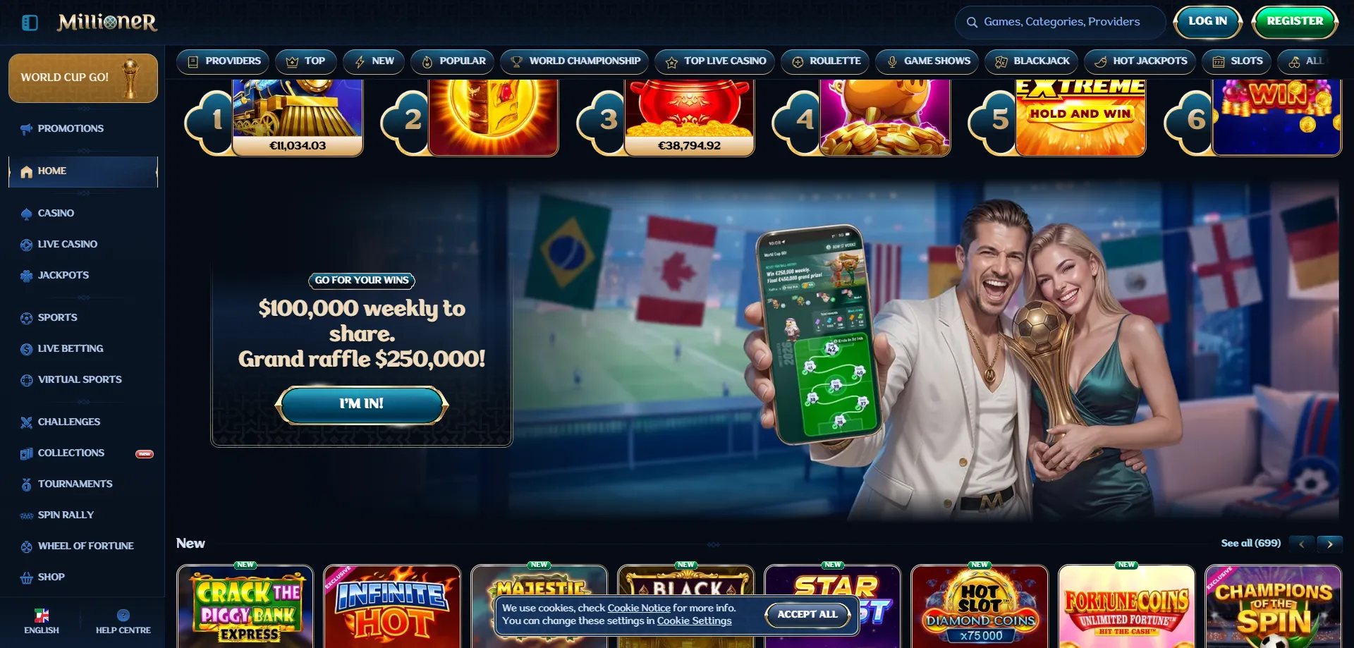 Millioner Casino app mobile iOS Android giochi ottimizzati